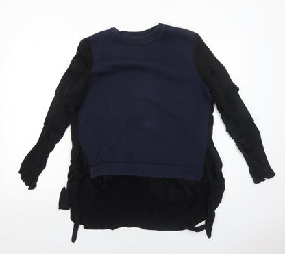 Zara Womens Blue Colourblock Polyester Pullover Sweatshirt Size M Pullover