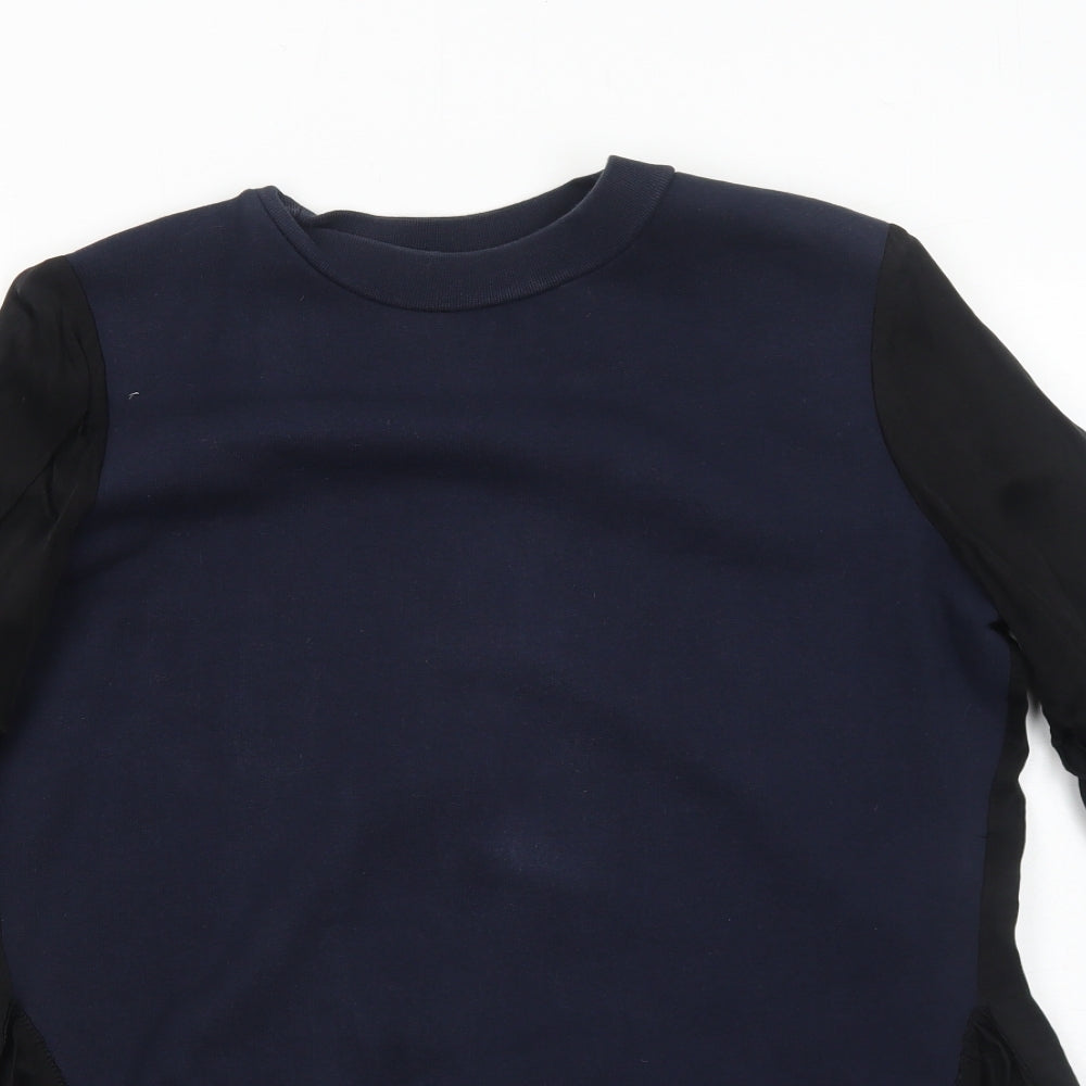 Zara Womens Blue Colourblock Polyester Pullover Sweatshirt Size M Pullover