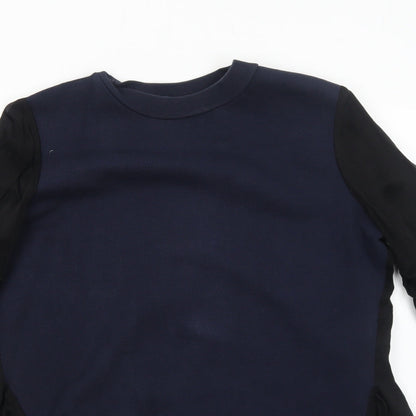 Zara Womens Blue Colourblock Polyester Pullover Sweatshirt Size M Pullover
