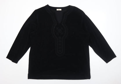 Womens UK Size M ELVI Black Basic Blouse
