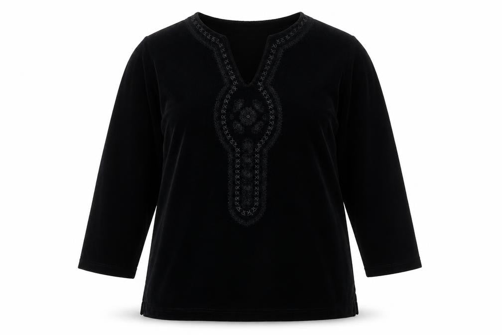 Womens UK Size M ELVI Black Basic Blouse