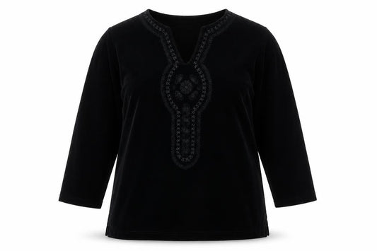 Womens UK Size M ELVI Black Basic Blouse