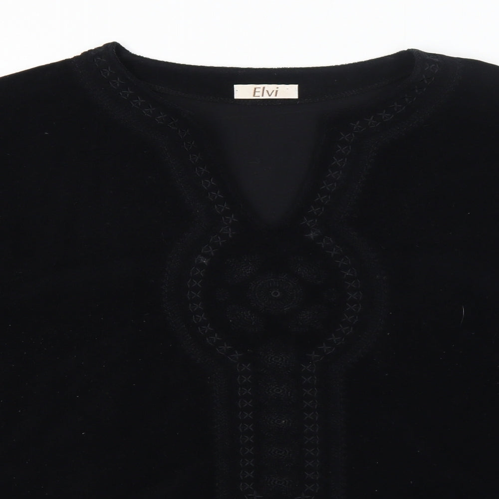 Womens UK Size M ELVI Black Basic Blouse
