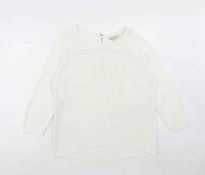 Womens UK Size 16 M&Co White Pullover Jumper
