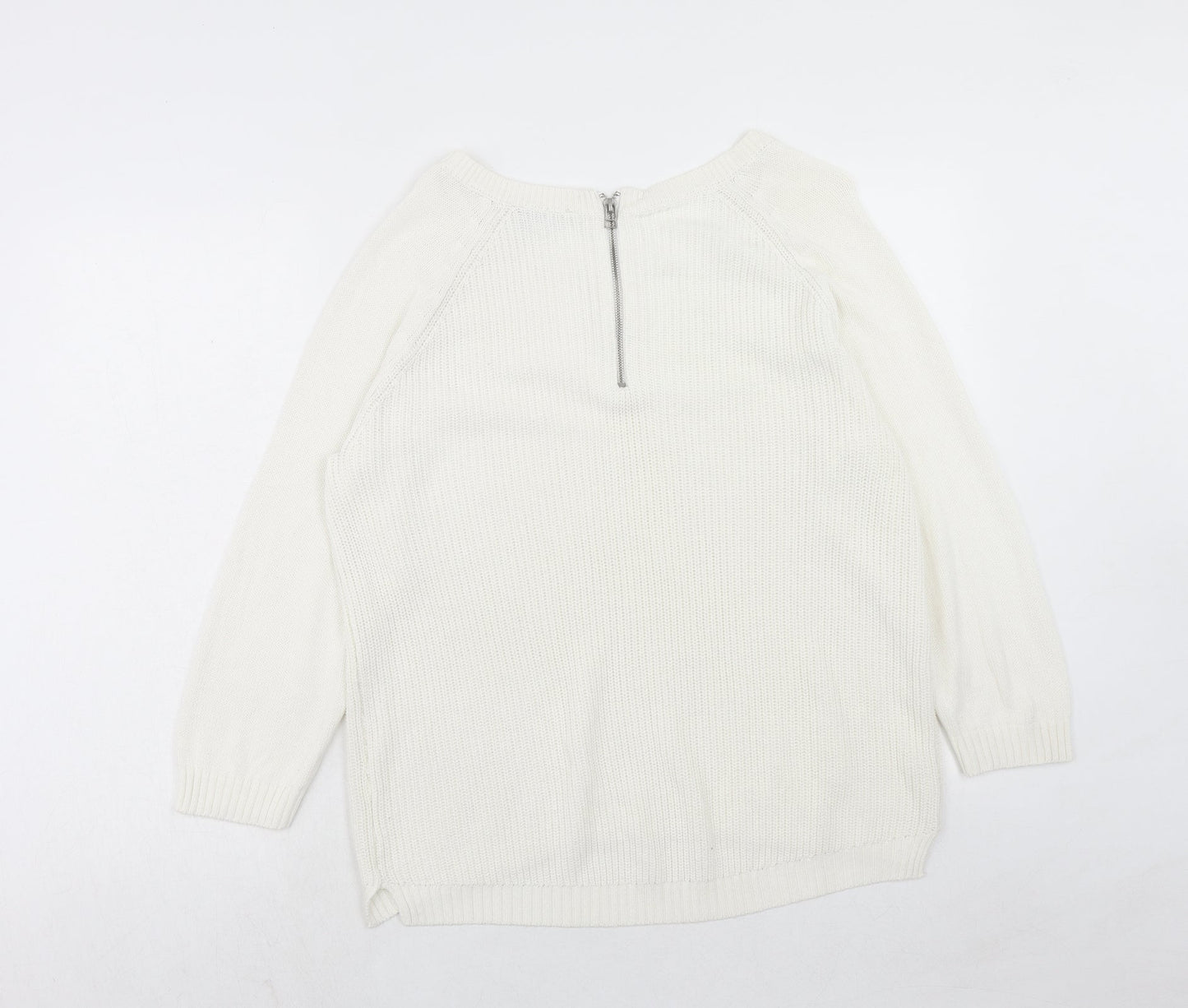Womens UK Size 16 M&Co White Pullover Jumper