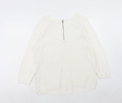 Womens UK Size 16 M&Co White Pullover Jumper