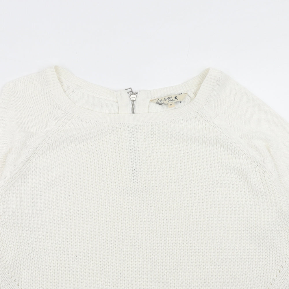 Womens UK Size 16 M&Co White Pullover Jumper