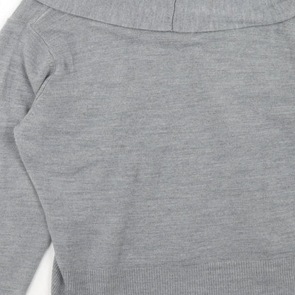 Damart Womens Grey Roll Neck Acrylic Pullover Jumper Size 18