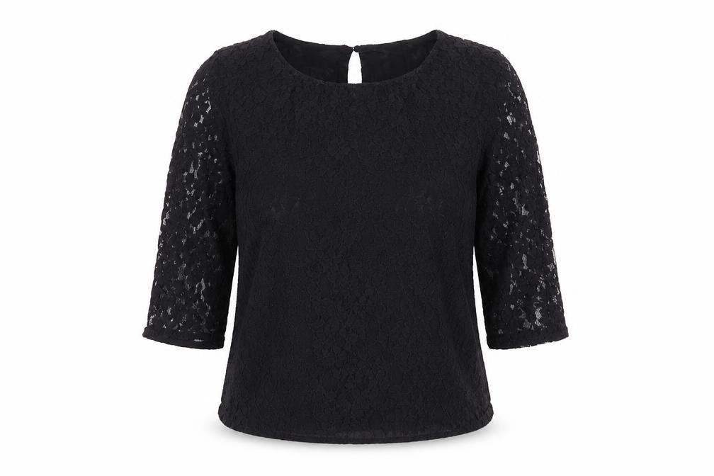 Womens UK Size S Mango Black Basic Blouse