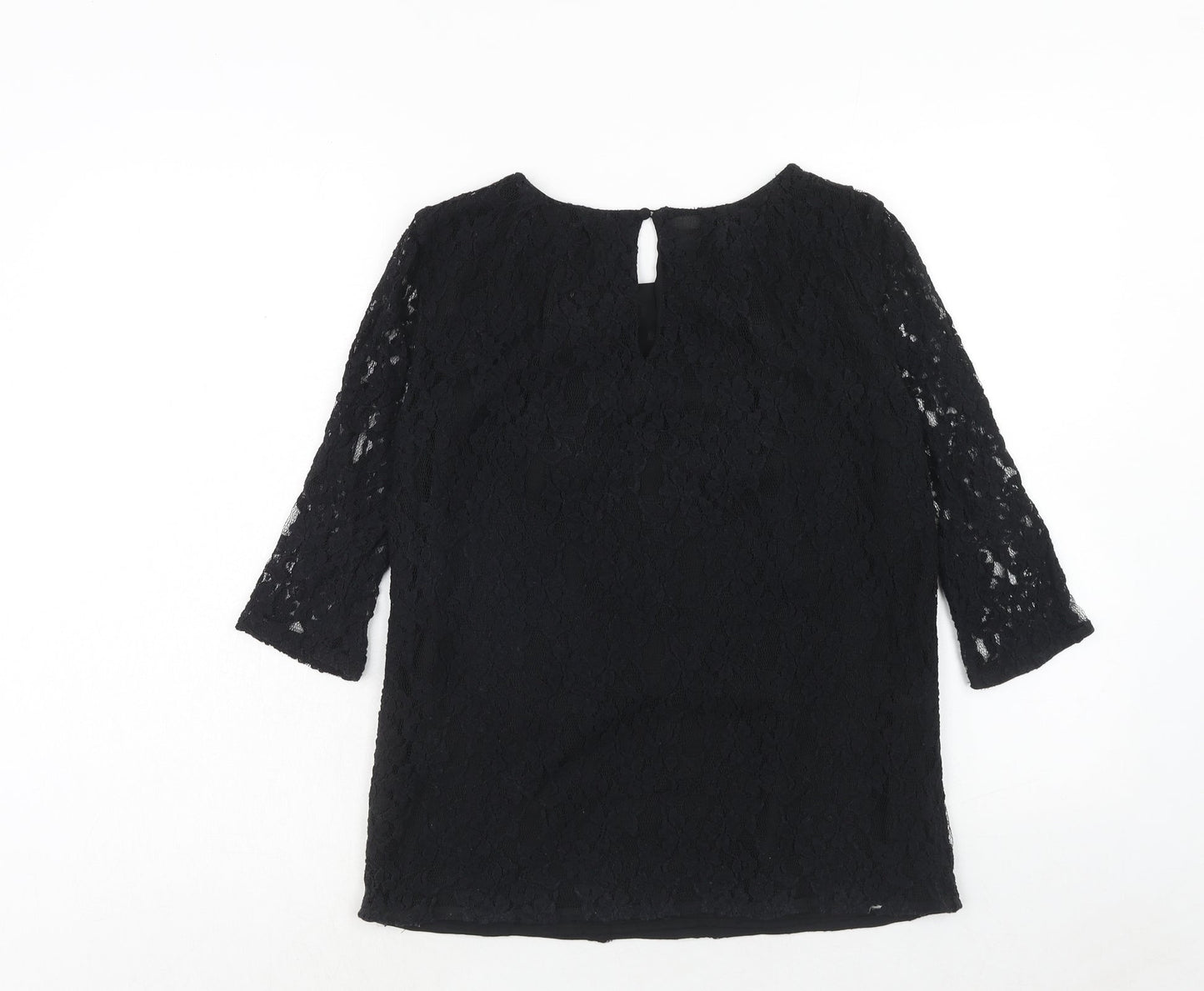 Womens UK Size S Mango Black Basic Blouse