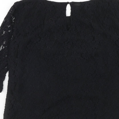 Womens UK Size S Mango Black Basic Blouse