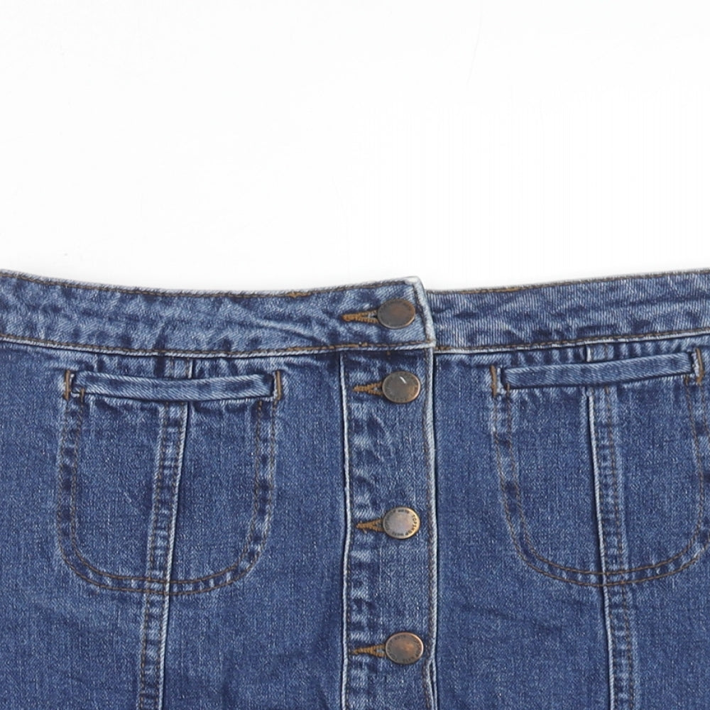 Womens UK Size 26 in Topshop A-Line Denim Skirt