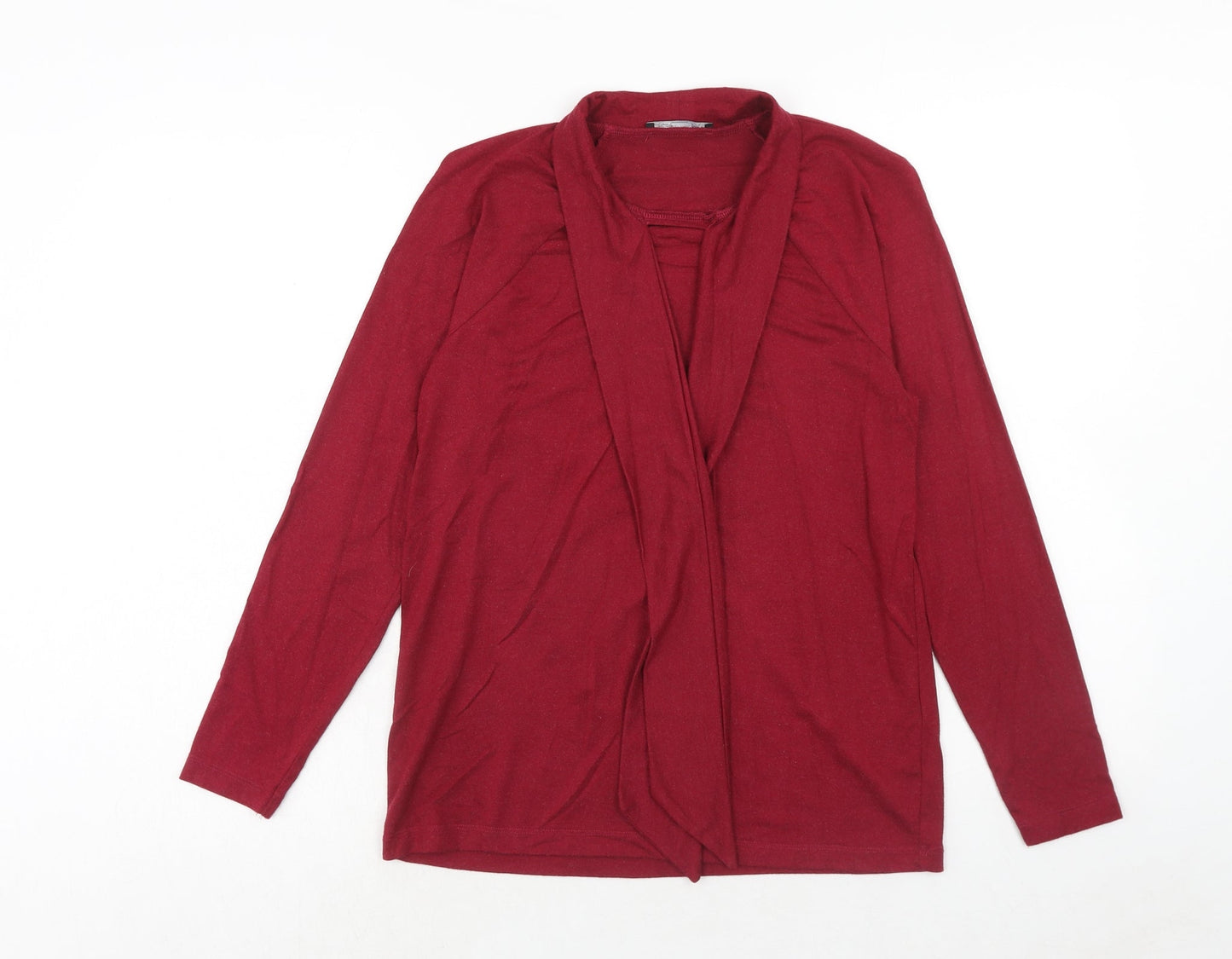 Womens UK Size L Zara Red Basic Blouse