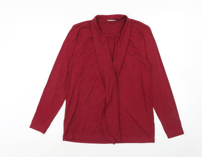 Womens UK Size L Zara Red Basic Blouse