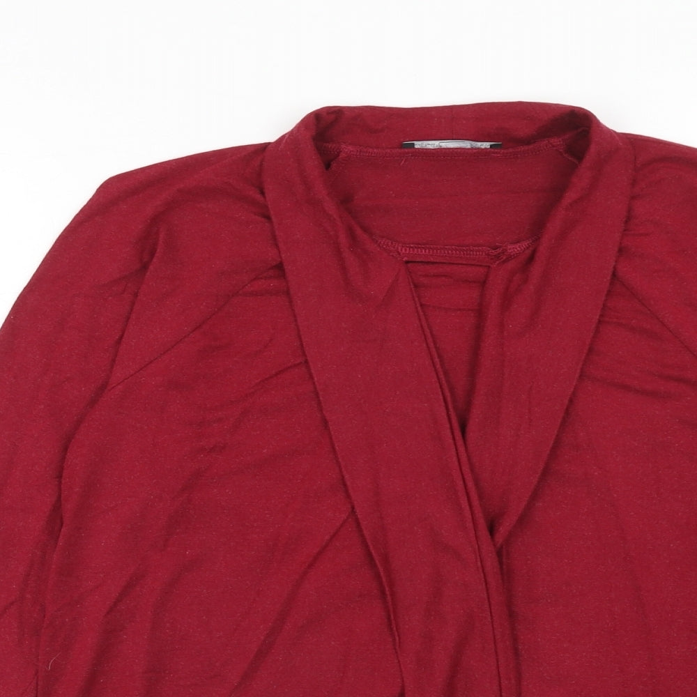 Womens UK Size L Zara Red Basic Blouse