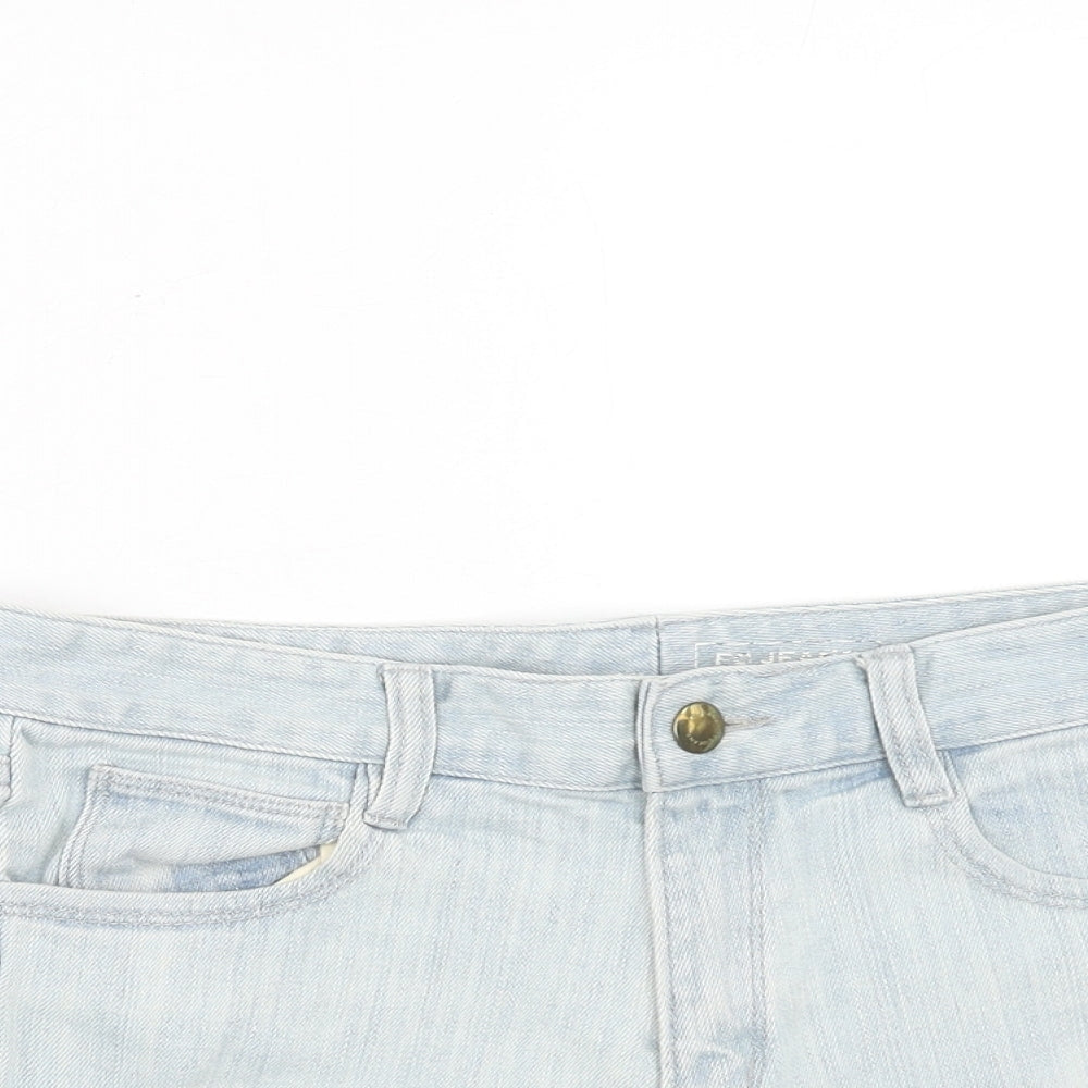 FC Jeans Womens Blue Cotton Hot Pants Shorts Size 30 in Regular Zip