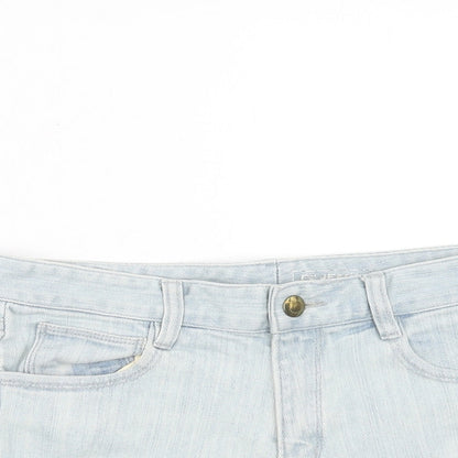 FC Jeans Womens Blue Cotton Hot Pants Shorts Size 30 in Regular Zip