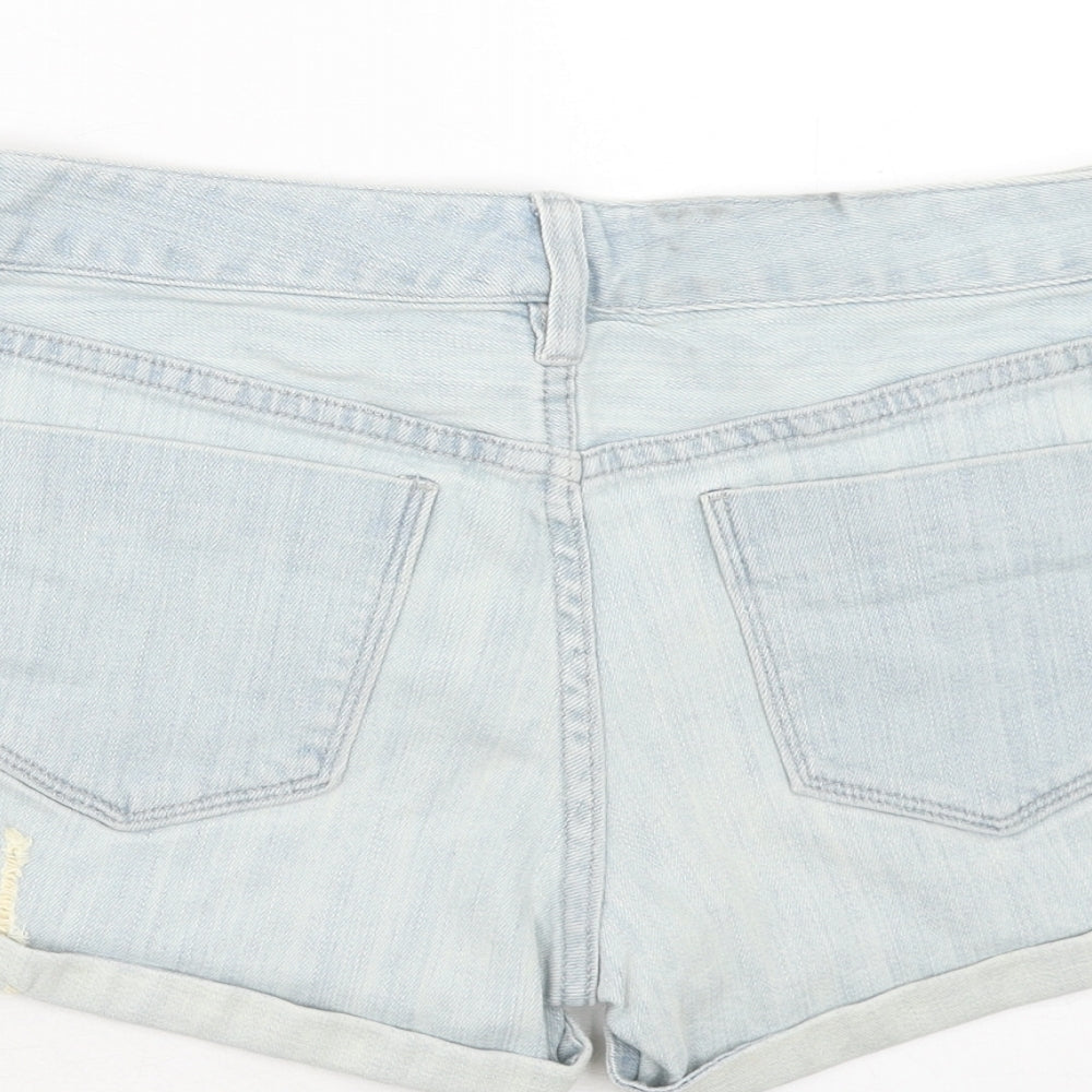 FC Jeans Womens Blue Cotton Hot Pants Shorts Size 30 in Regular Zip