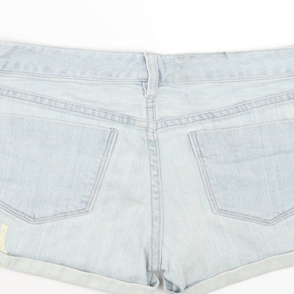 FC Jeans Womens Blue Cotton Hot Pants Shorts Size 30 in Regular Zip