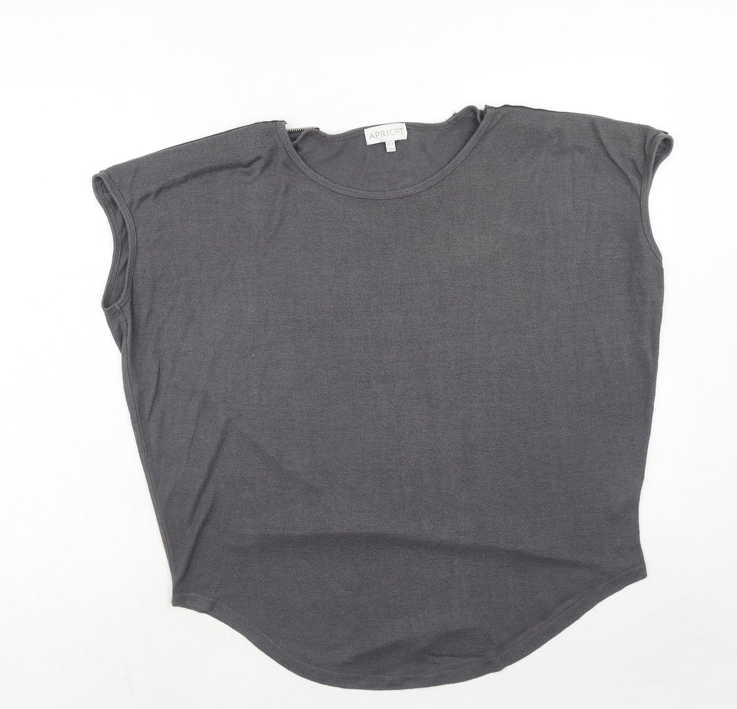 Womens UK Size 12 Apricot Grey Basic T-Shirt