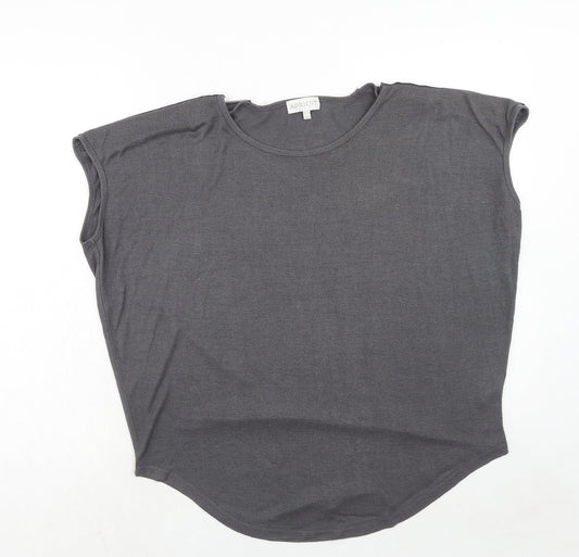Womens UK Size 12 Apricot Grey Basic T-Shirt