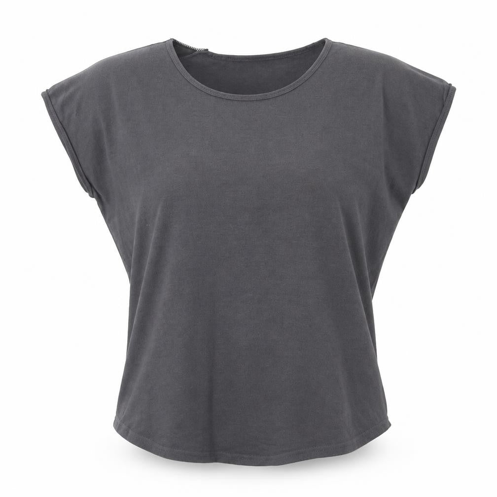Womens UK Size 12 Apricot Grey Basic T-Shirt