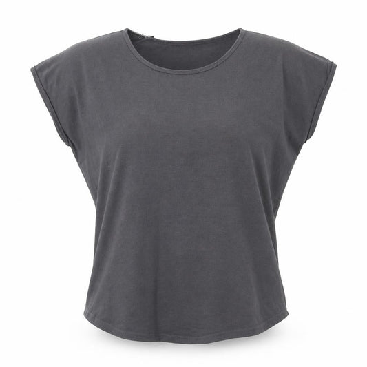 Womens UK Size 12 Apricot Grey Basic T-Shirt