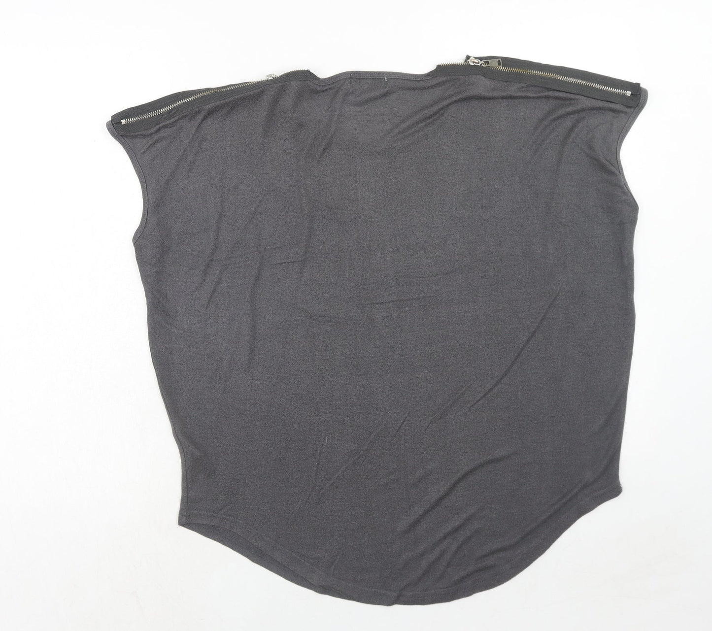 Womens UK Size 12 Apricot Grey Basic T-Shirt