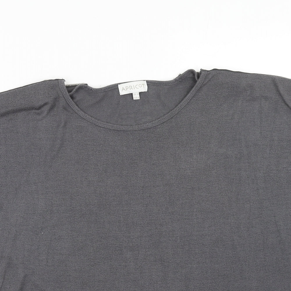 Womens UK Size 12 Apricot Grey Basic T-Shirt