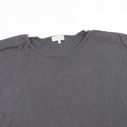Womens UK Size 12 Apricot Grey Basic T-Shirt
