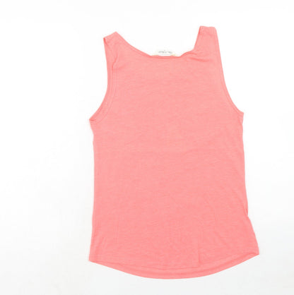 Miss Selfridge Womens Pink Polyester Basic Tank Size 10 Round Neck - California
