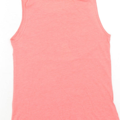 Miss Selfridge Womens Pink Polyester Basic Tank Size 10 Round Neck - California