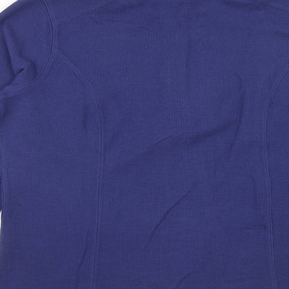 D&Co. Womens Blue Cotton Pullover Sweatshirt Size M Zip