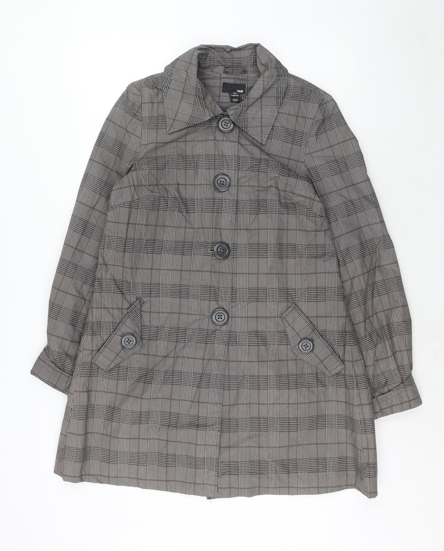 Womens UK Size 8 H&M Grey Trench Coat