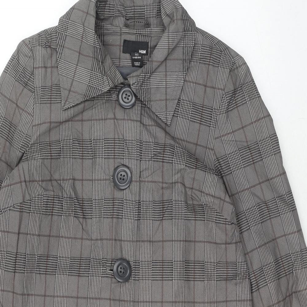 Womens UK Size 8 H&M Grey Trench Coat