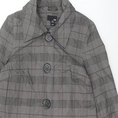 Womens UK Size 8 H&M Grey Trench Coat