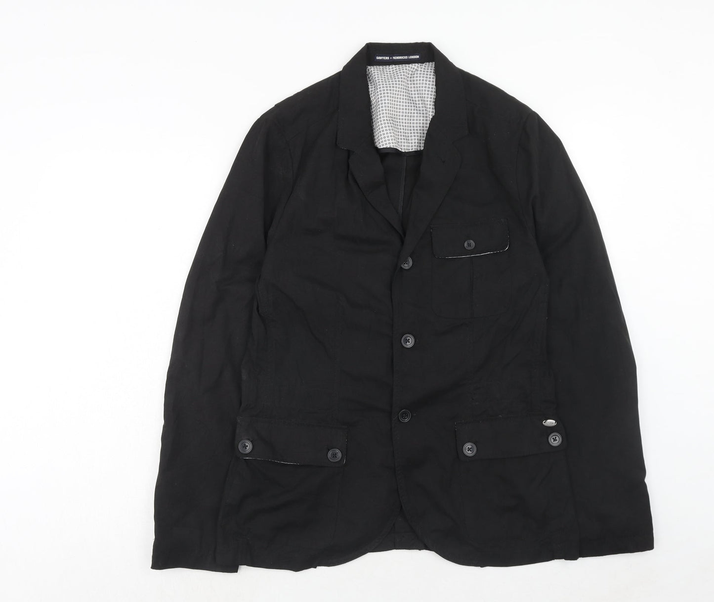 Sawyers + Hendricks London Womens Black Jacket Blazer Size M Button