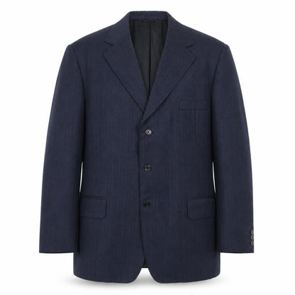 Cyril Freeman Mens Blue Striped Polyester Jacket Suit Jacket Size 38 Regular