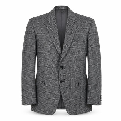 Javed Mens Grey Plaid Polyester Jacket Blazer Size 38 Regular