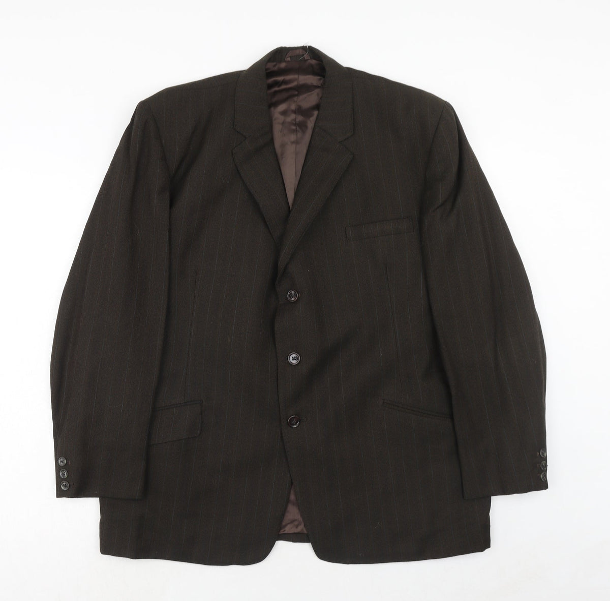 Stylanese Mens Brown Striped Wool Jacket Suit Jacket Size 42 Regular