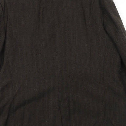 Stylanese Mens Brown Striped Wool Jacket Suit Jacket Size 42 Regular