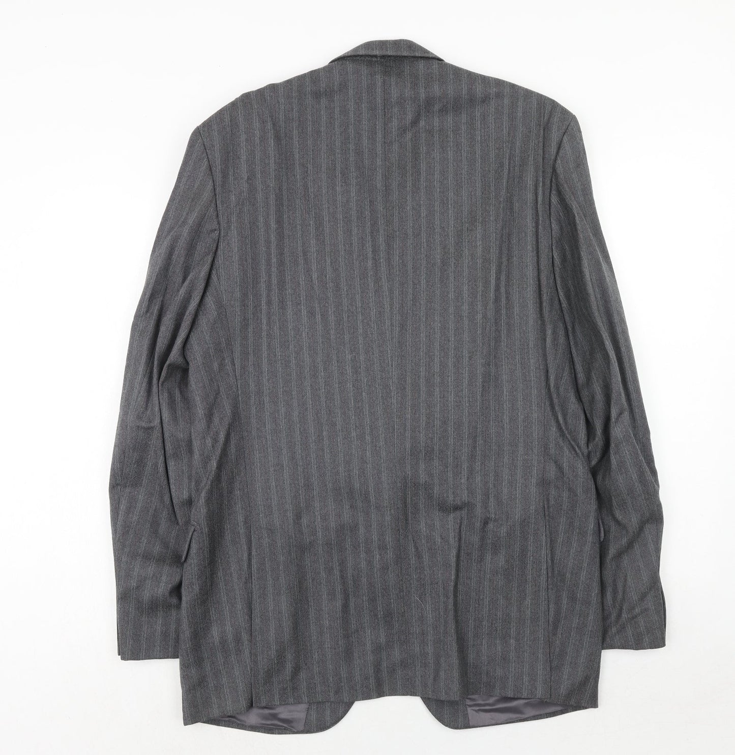 The Level Mens Grey Striped Wool Jacket Suit Jacket Size 42 Regular