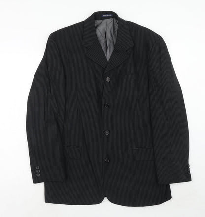 Mens UK Size 42 River Island Regular Black Suit Jacket