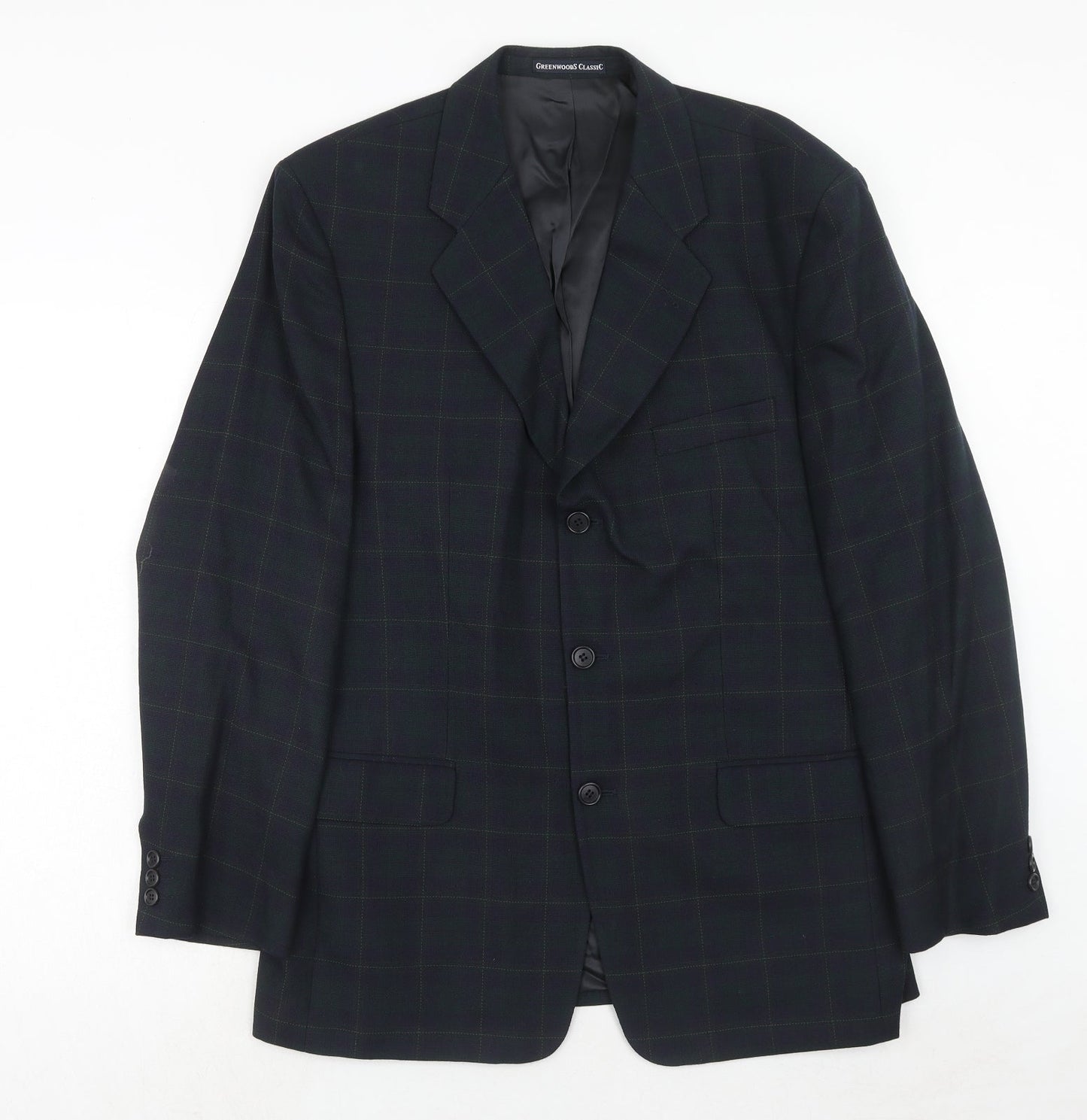 Mens UK Size 42 Greenwoods Classic Regular Blue Suit Jacket