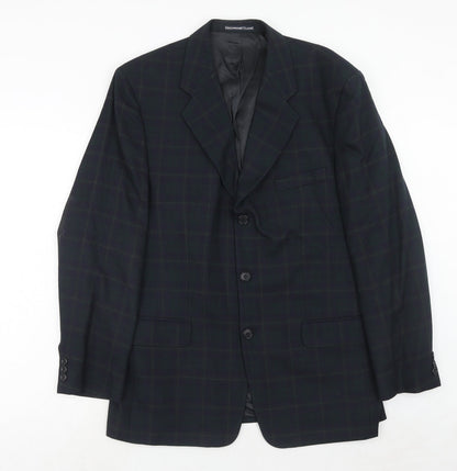 Mens UK Size 42 Greenwoods Classic Regular Blue Suit Jacket