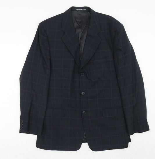 Mens UK Size 42 Greenwoods Classic Regular Blue Suit Jacket