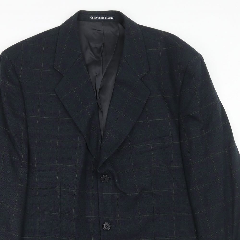 Mens UK Size 42 Greenwoods Classic Regular Blue Suit Jacket