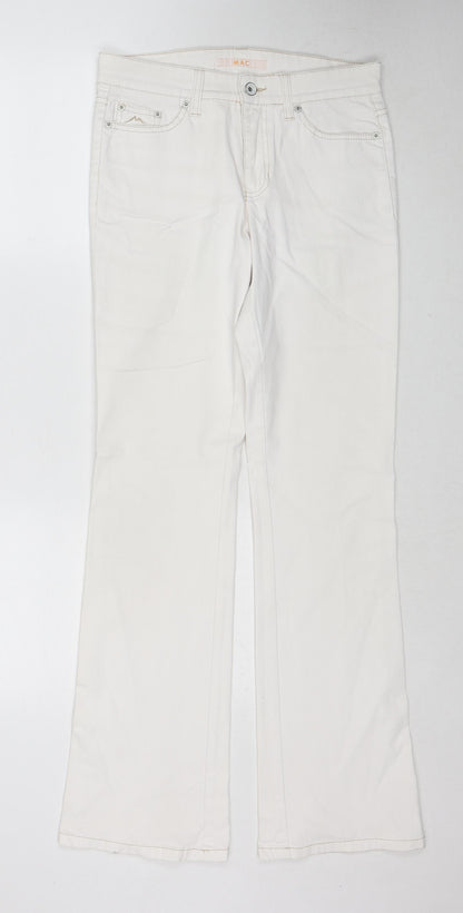 Mac Womens White Cotton Bootcut Jeans Size 30 in L32 in Regular Zip