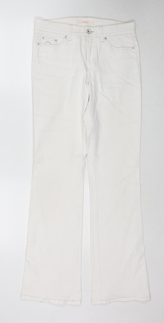 Mac Womens White Cotton Bootcut Jeans Size 30 in L32 in Regular Zip
