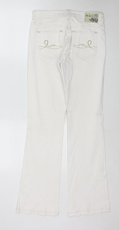Mac Womens White Cotton Bootcut Jeans Size 30 in L32 in Regular Zip